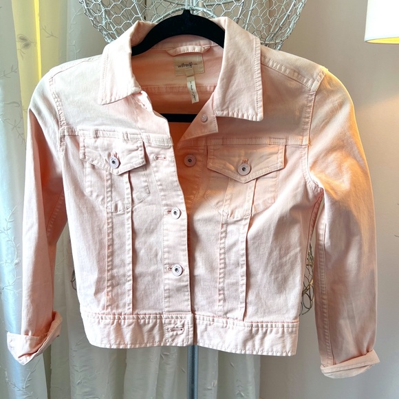 Aritzia Jackets & Blazers - Aritzia Wilfred Free Peach Jean Jacket